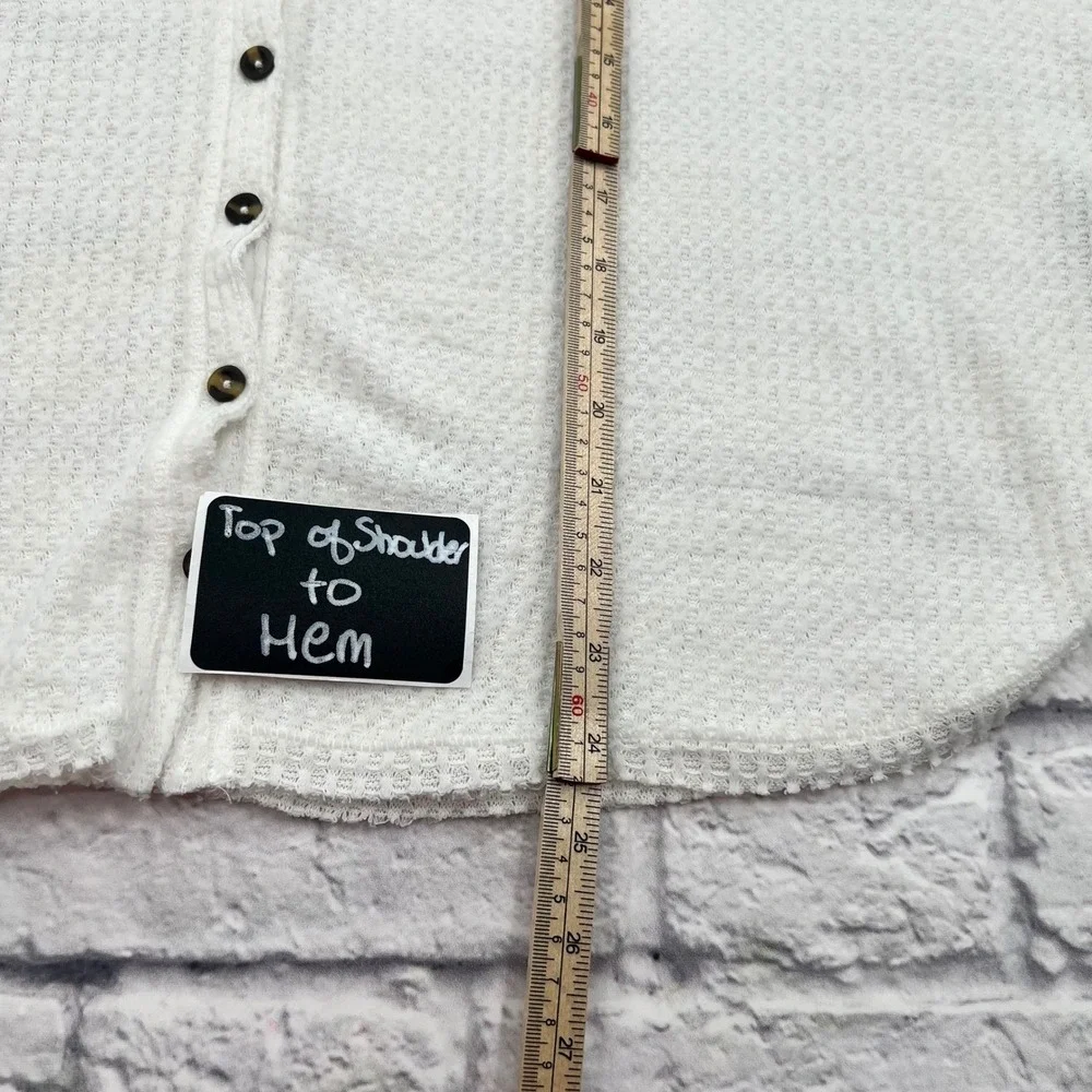 Urban Outfitters Out From Under Thermal Top White Button Front Waffle Knit XS